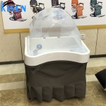 Kisen 2024最新的便携式洗发水水槽，耐用的洗发碗，带水泵头部疗法，在理发店沙龙库存