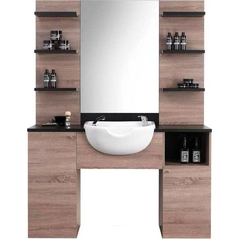 Kisen 2025 Latest Classic Heavy Duty Hair Salon Styling Stations Commercial Barber Stations Beauty Mirror Bathroom Hospital
