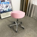Kisen Foshan Manufacturer Small pink Luxury  Hydraulic Pedicure Stool Chair Height Adjustable with Wheels