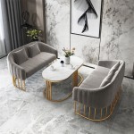 Kisen Beauty Spa Furniture Modern Waiting Sofa Reception Room Customer Chair with Table for Sale