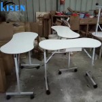 Kisen热卖小沙龙家具白色廉价美甲技术台便携式美甲台检查美甲台