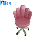 Kisen White pink Brown Portable Pedicure Technician Small Chair Master Stool for Beauty and Hair Salon Use