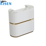Kisen Spa家具接待柜台前台桌子与白色大理石顶部尺寸和颜色可定制