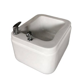 KISEN白色陶瓷足疗碗与脚凳指甲沙龙水疗