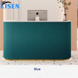 Kisen前台柜台显示现代粉红色白色120厘米100厘米160厘米可定制尺寸接待桌准备发货