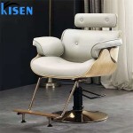 Kisen美容美发沙龙家具设备热卖黑色粉红色棕色灰色理发店理发理发师造型椅出售