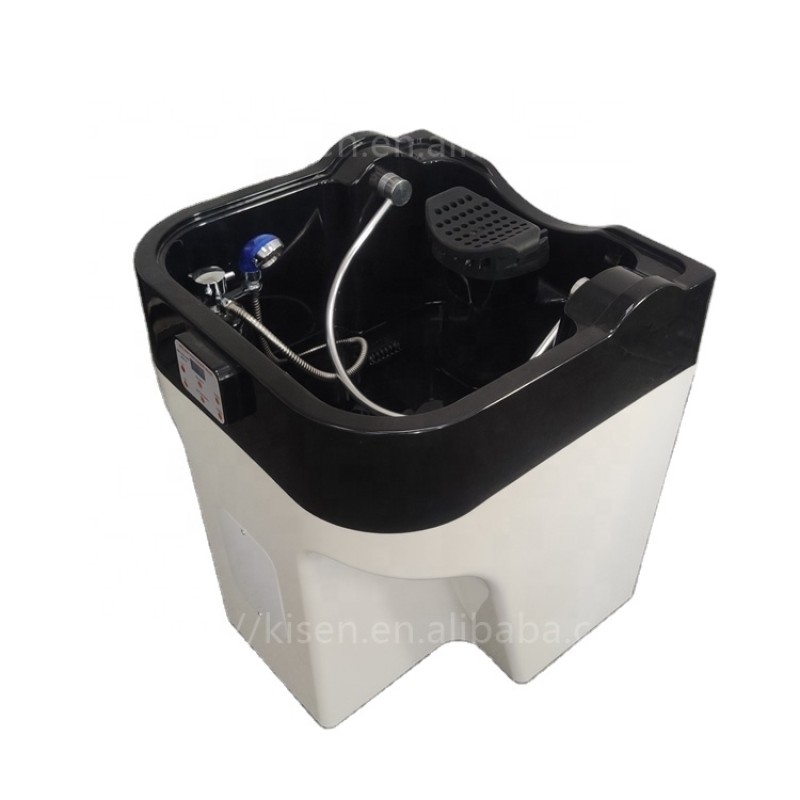 Kisen Good Quality Hot Sale Portable Mobile Hair Washing Shampoo Sink Bowl with Head Therapy Water Circulation bar and Fumigatio