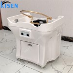 Kisen 2024顶级沙龙家具便携式50L洗发盆头发水疗设备无管道洗发水槽与水循环