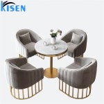 Kisen Beauty Spa Furniture Modern Waiting Sofa Reception Room Customer Chair with Table for Sale