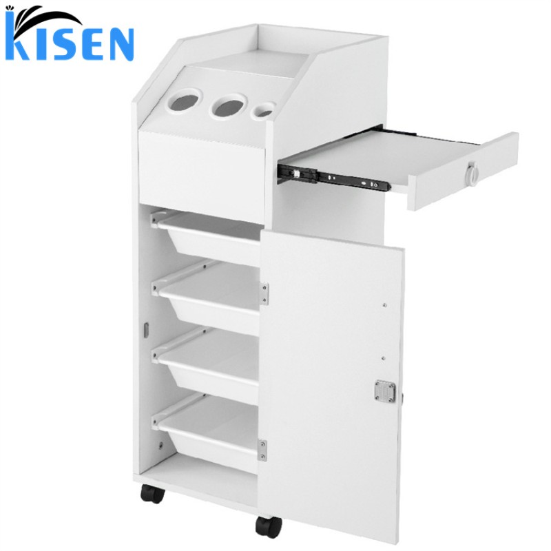 Kisen Good Salon Equipment Furniture Package Manicure Table Nail Desk Chair Throne Pedicure Chairs Clear Black Top Metal Wood