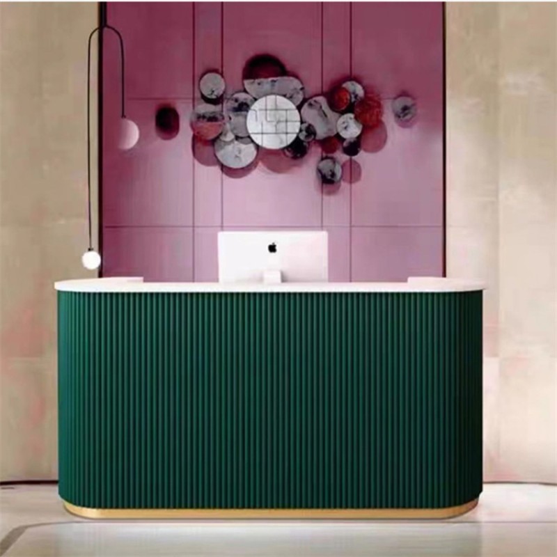 Hot Selling High Quality Spa Front Counter pink White Green Blue Black Reception Desk Modern Table for Beauty Salon Use