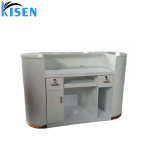 Kisen美发美容沙龙家具定制的颜色和尺寸白色粉红色黑色米色前台接待桌