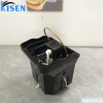 Kisen黑色便携式洗发槽，配有60L水箱和带熏蒸和水循环的热水器