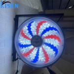 Kisen旋转理发杆灯红、白、蓝防水壁挂式LED风车灯，适用于理发店或发廊