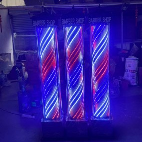 Kisen Hot Selling Hair Salon Turn Light Waterproof Rotating LED Light Big Size 190cm 210cm Barber Pole Waterproof Outdoor