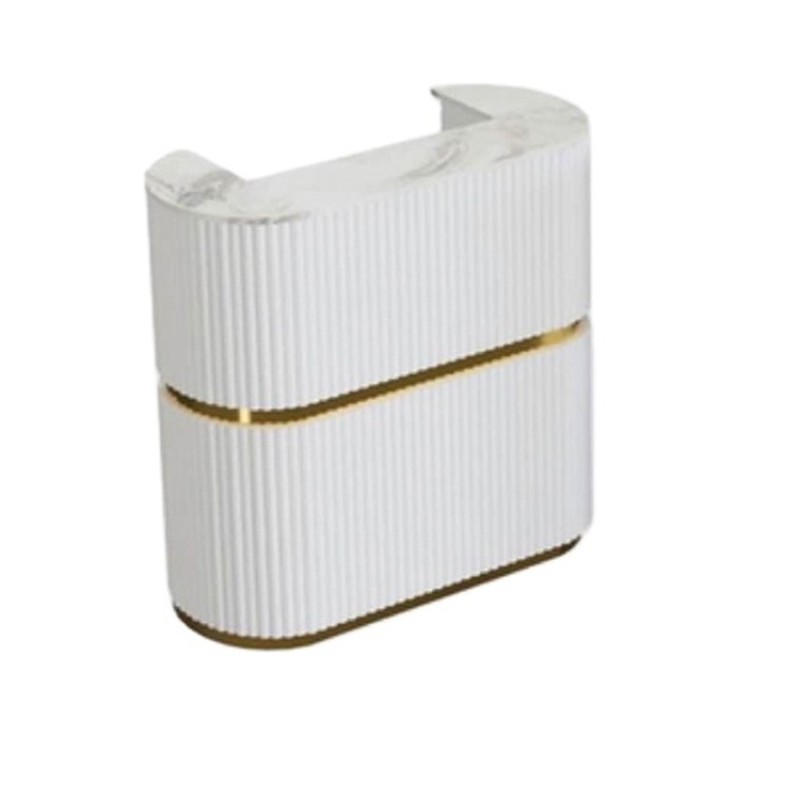 Kisen Spa Furniture Reception Counter Front Desk Table with White Marble on Top Size and Color Customizable