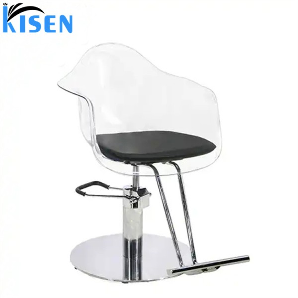 KISEN Wholesale New Design Salon Furniture Salon Equipment Barber Shop clear Styling Chair Barber Chair