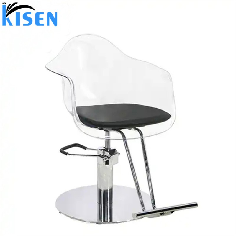KISEN Wholesale New Design Salon Furniture Salon Equipment Barber Shop clear Styling Chair Barber Chair