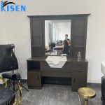 Kisen直销理发站最新的沙龙家具与单面玻璃镜子浴室使用