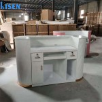 Kisen豪华沙龙粉白蓝绿柜台前台前台尺寸可定制LOGO和尺寸出售