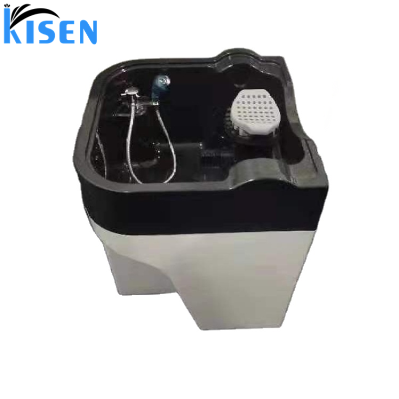 Kisen 2024 New Design Portable Big Size Black White Hair Washing Bowl Sink for Shampoo Massage Bed and Chair Use