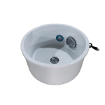 Manufacturer Foshan Kisen Beauty Spa Salon Equipment Pedicure Kit Bowl Fiberglass Plastic Sink with Foot Rest for Sale
