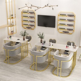 Kisen Wooden Warm Set Hot Sale Equipment Use Professional Chair Beauty Japanese Salon Furniture Manicure Nail Table