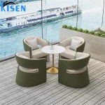 Kisen 2024热卖现代PU皮革1 2 3座沙发套装家具客厅沙发接待等候沙发