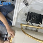 Kisen现代豪华躺下发廊洗发椅理发店泰式洗发椅按摩床与沙龙水槽