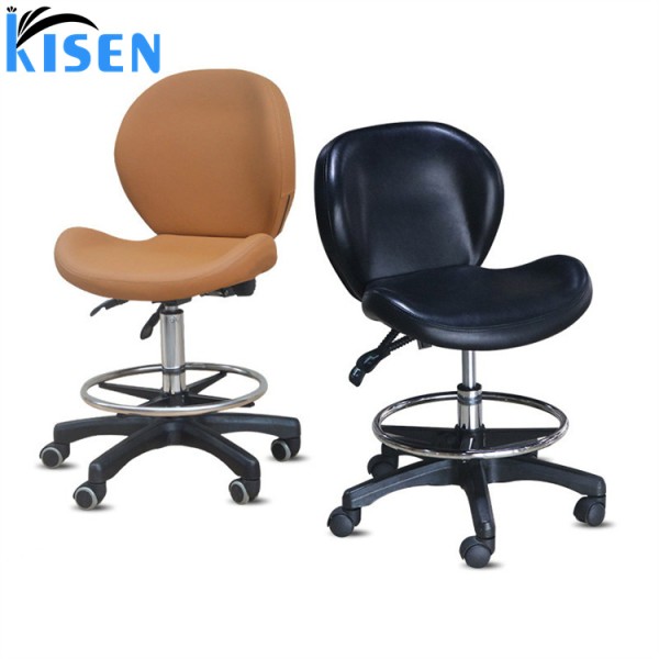 Kisen Foshan Factory  White Black Brown pink Technician Chair Bling Vetusta Pedicure Spa  Stools with Footrest for Sale