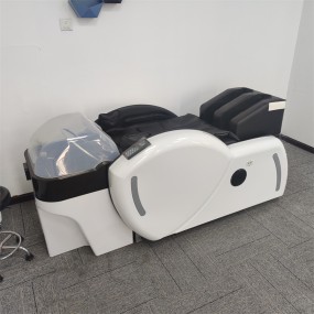 Kisen Modern Luxury White Customize logo Shampoo Bowl Chair with Back Washing Sink with Head Spa Fimigation for Barber Shop