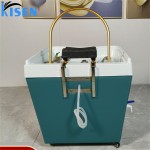 便携式沙龙盆洗发水槽洗发床沙龙家具黑色洗发盆头水疗中心没有管道。