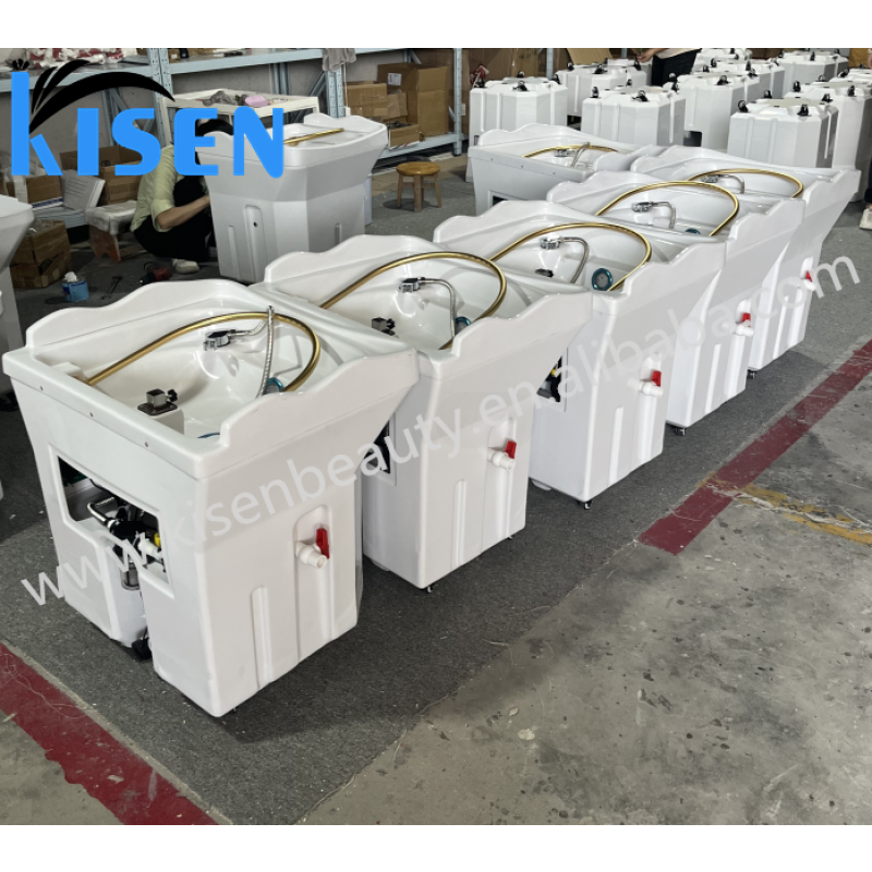 Kisen Barber Shop High Quality Shampoo Bed Massage Chair Hair Washing Shampoo Chair Complete Set of Sale Contemporary in Stock