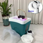 便携式沙龙盆洗发水槽洗发床沙龙家具黑色洗发盆头水疗中心没有管道。