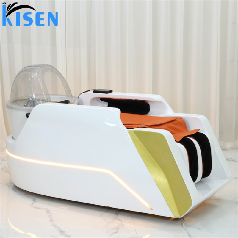 Kisen Luxury Modern Intelligent Comfortable Electric Multipurpose Hair Washing Salon Table Massage Shampoo Bed for Sale
