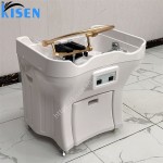Kisen高品质沙龙家具无管洗发盆日本头部水疗设备便携式洗发水槽与两个水箱