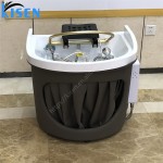 Kisen最新的便携式移动洗发盆沙龙家具头发与管道塑料洗头发水槽碗与头部治疗