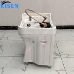 Kisen 2024顶级沙龙家具便携式50L洗发盆头发水疗设备无管道洗发水槽与水循环