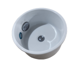 Manufacturer Foshan Kisen Beauty Spa Salon Equipment Pedicure Kit Bowl Fiberglass Plastic Sink with Foot Rest for Sale