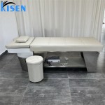 Kisen现代泰式水疗头水疗法美容美发沙龙木制洗发床储物柜洗发椅灰色