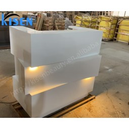 Kisen办公家具小型牙科白色黑色前台收银前台，Led灯110V 220V供美容院使用