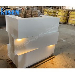 Kisen办公家具小型牙科白色黑色前台收银前台,Led灯110V 220V供美容院使用