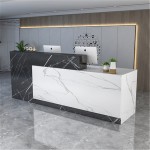 Kisen MDF材料定制尺寸和设计前台现代白色前台接待沙龙接待桌