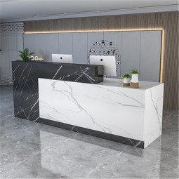 Kisen MDF材料定制尺寸和设计前台现代白色前台接待沙龙接待桌