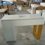 凯森豪华现代风格新品质多功能流行玫瑰金白色美容沙龙家具美甲桌指甲桌