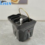 Kisen黑色便携式洗发槽，配有60L水箱和带熏蒸和水循环的热水器