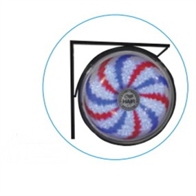 Kisen Hair Salon Furniture Circle Windmill Barber Pole Led Outdoor Hair Salon Advertising Sign