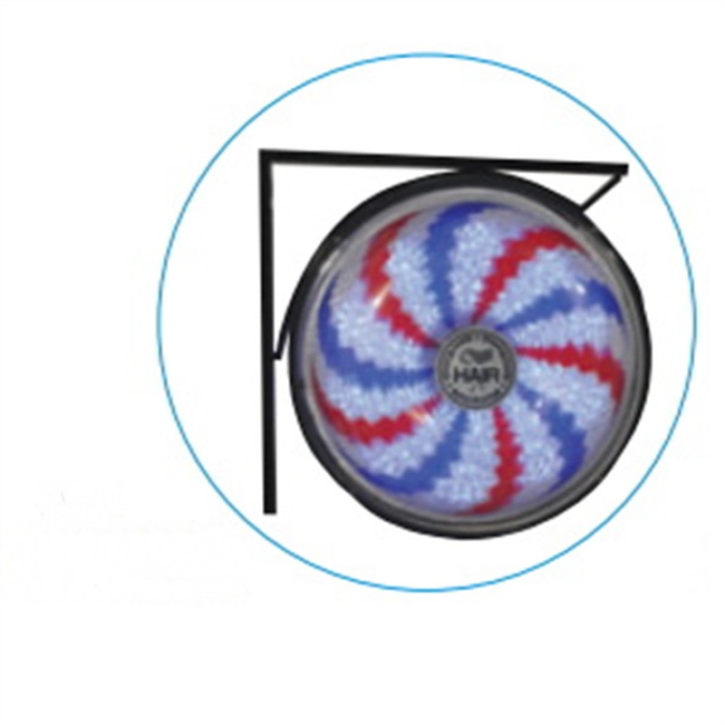 Kisen Hair Salon Furniture Circle Windmill Barber Pole Led Outdoor Hair Salon Advertising Sign