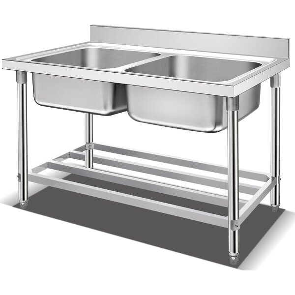 Custom Kitchen Equipment Manufacturer - Double Sink with Table
