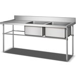 Custom Kitchen Equipment Manufacturer - Double Sink with Table